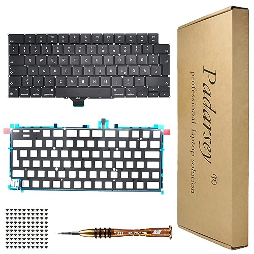 Replacement Backlight German QWERTZ Keyboard + Screws + Screwdriver - DE Wired