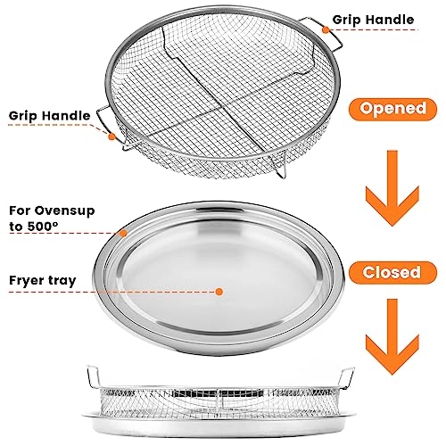 Air Fryer Basket - Stainless Steel 2 Pieces