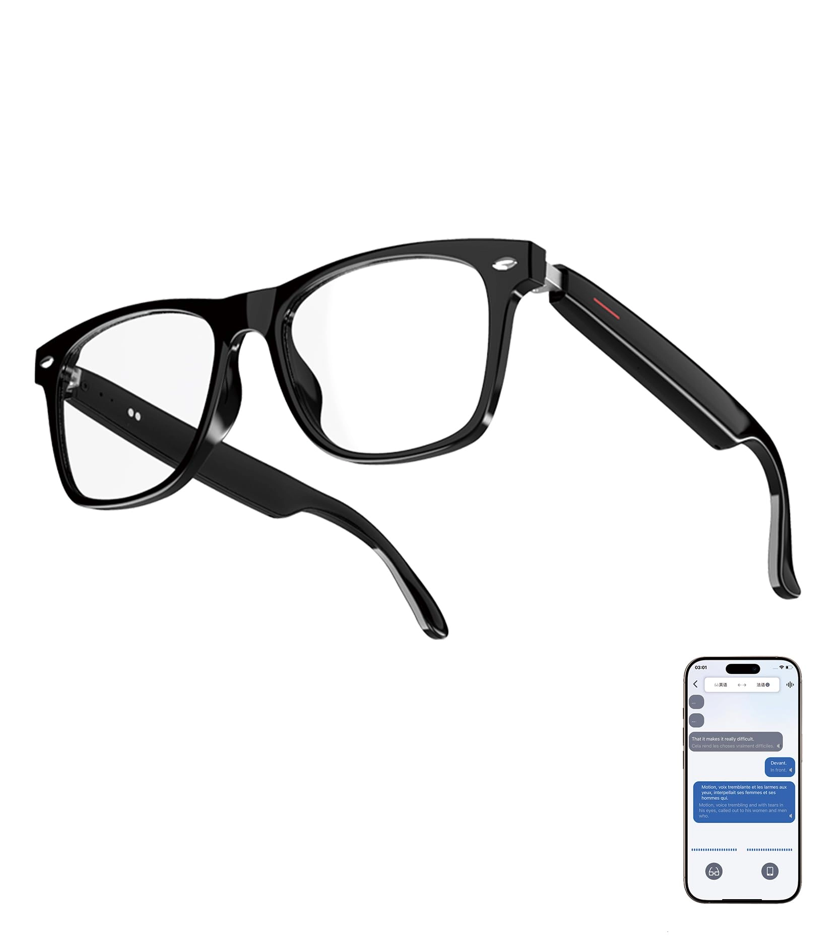 AI Smart Glasses - 116 Languages Bluetooth 5.4 UV400