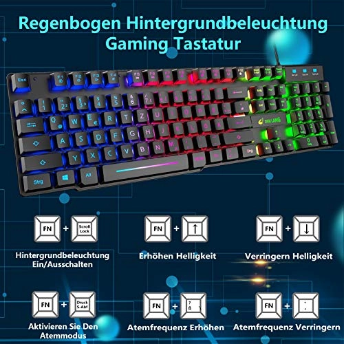 Gaming Keyboard and Mouse Set - DE Wired