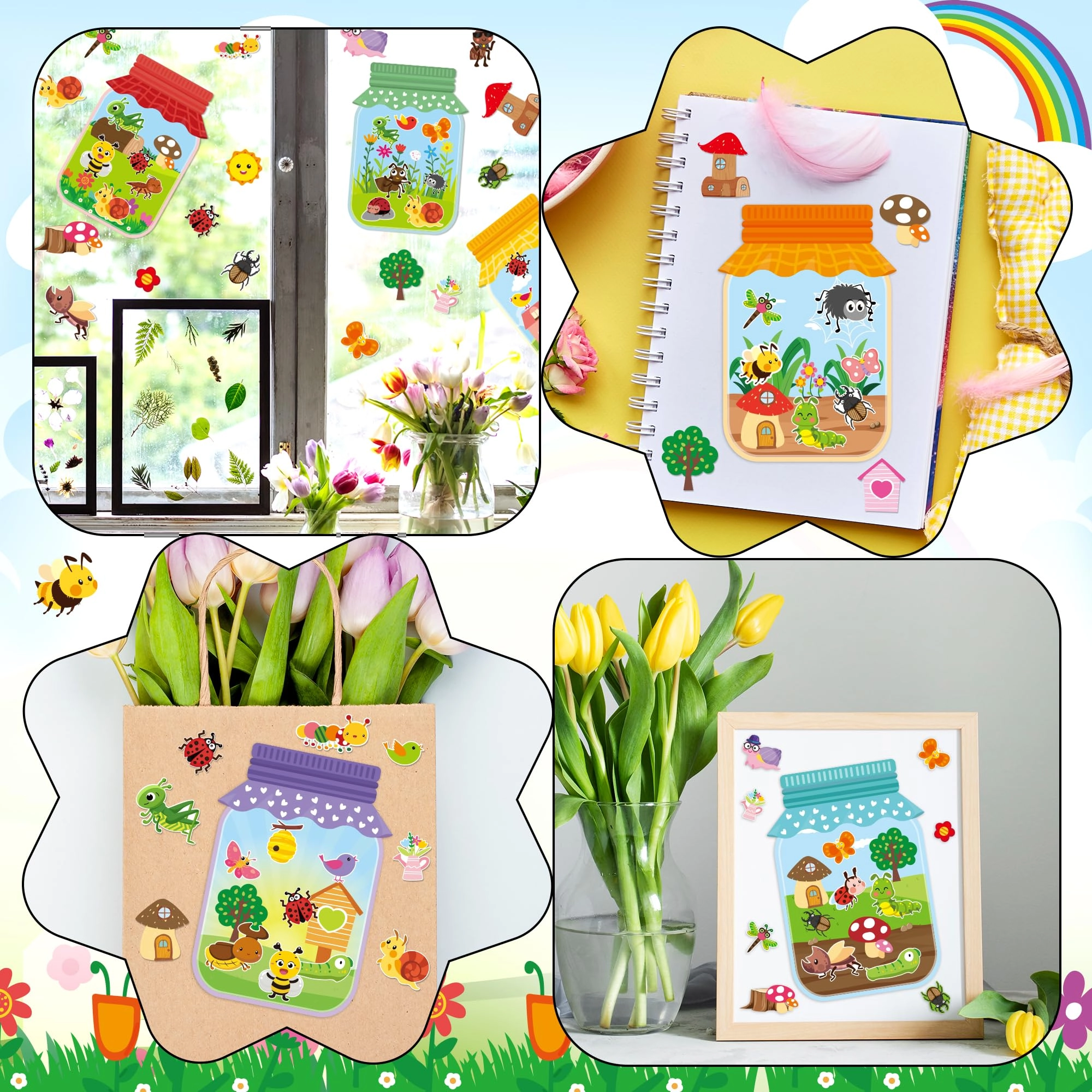 Animal Sticker Book Spring Bugs 40 pcs