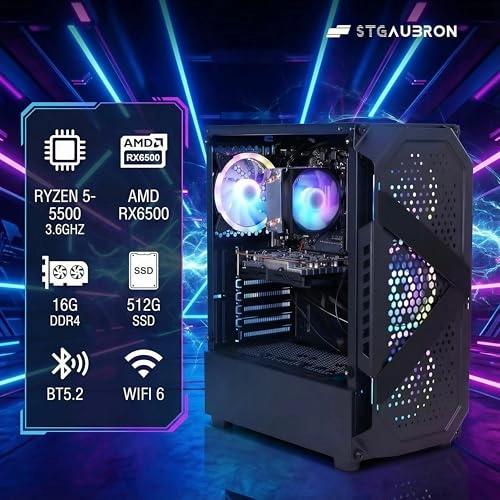 Gaming PC Desktop - 16GB 512GB Ryzen 5 5500