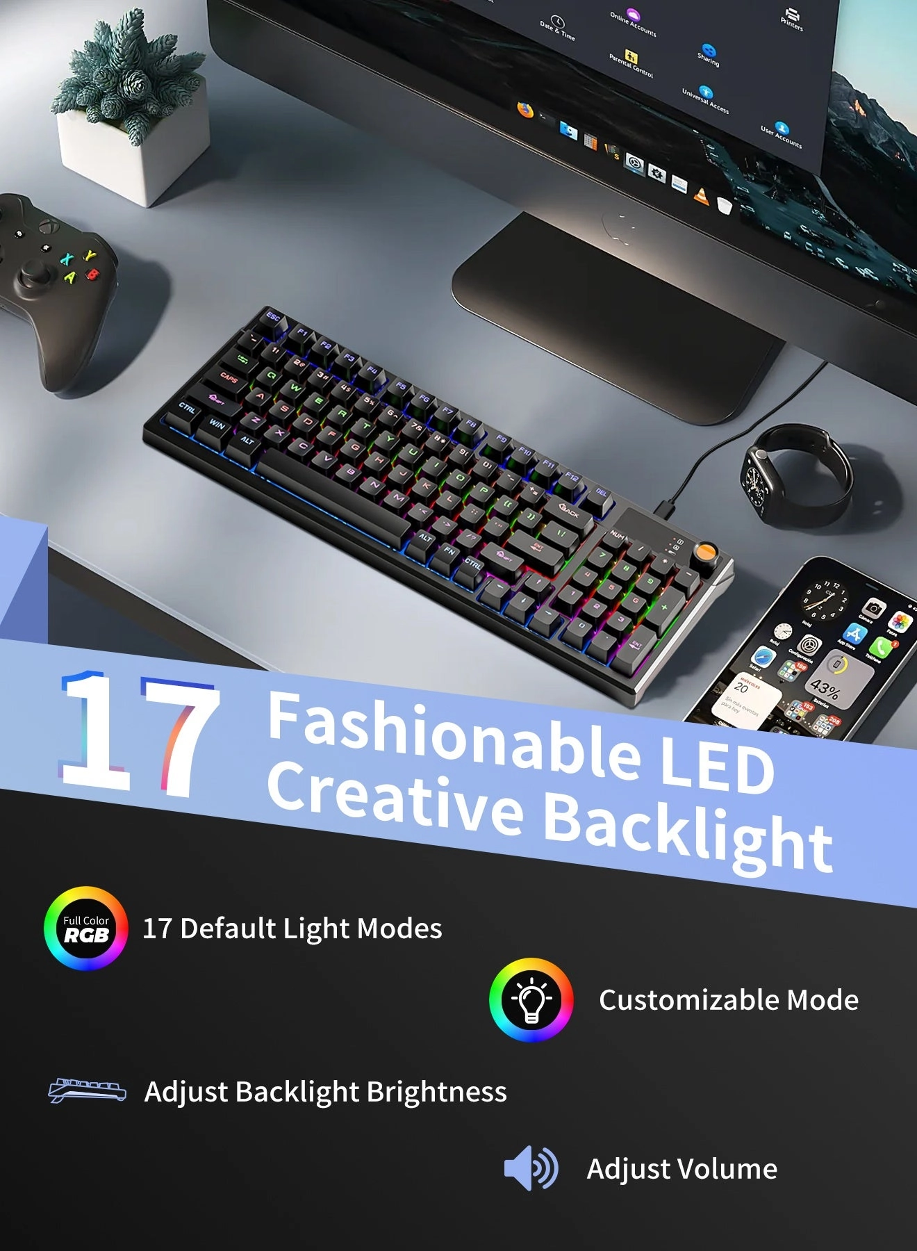 95-Key Wired Mechanical Keyboard - Wired