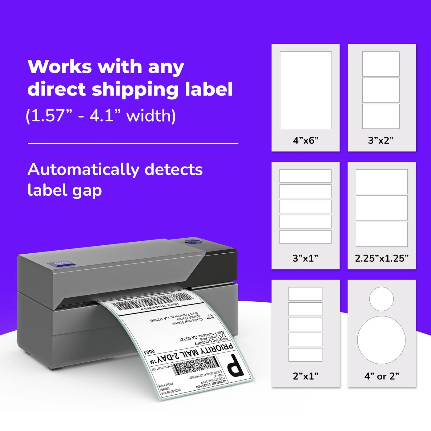 USB Shipping Label Printer - direct thermal 4.1"