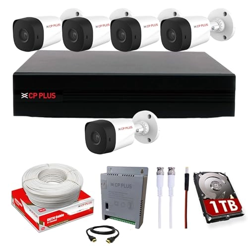 8 Channel DVR + 5 MP Outdoor Camera + 8 Channel Power Supply + CCTV Cable Bundle + 1 TB Hard Drive + USEWELL BNC & DC Connectors + HDMI Cable