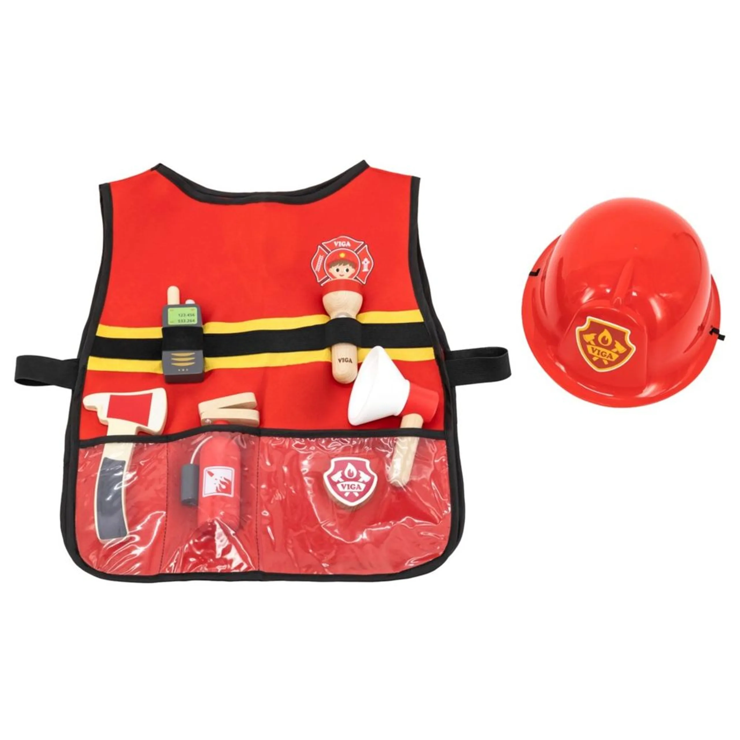 VIGA Firefighter Role Play Set - Wooden 8 pcs (29464294-44714)