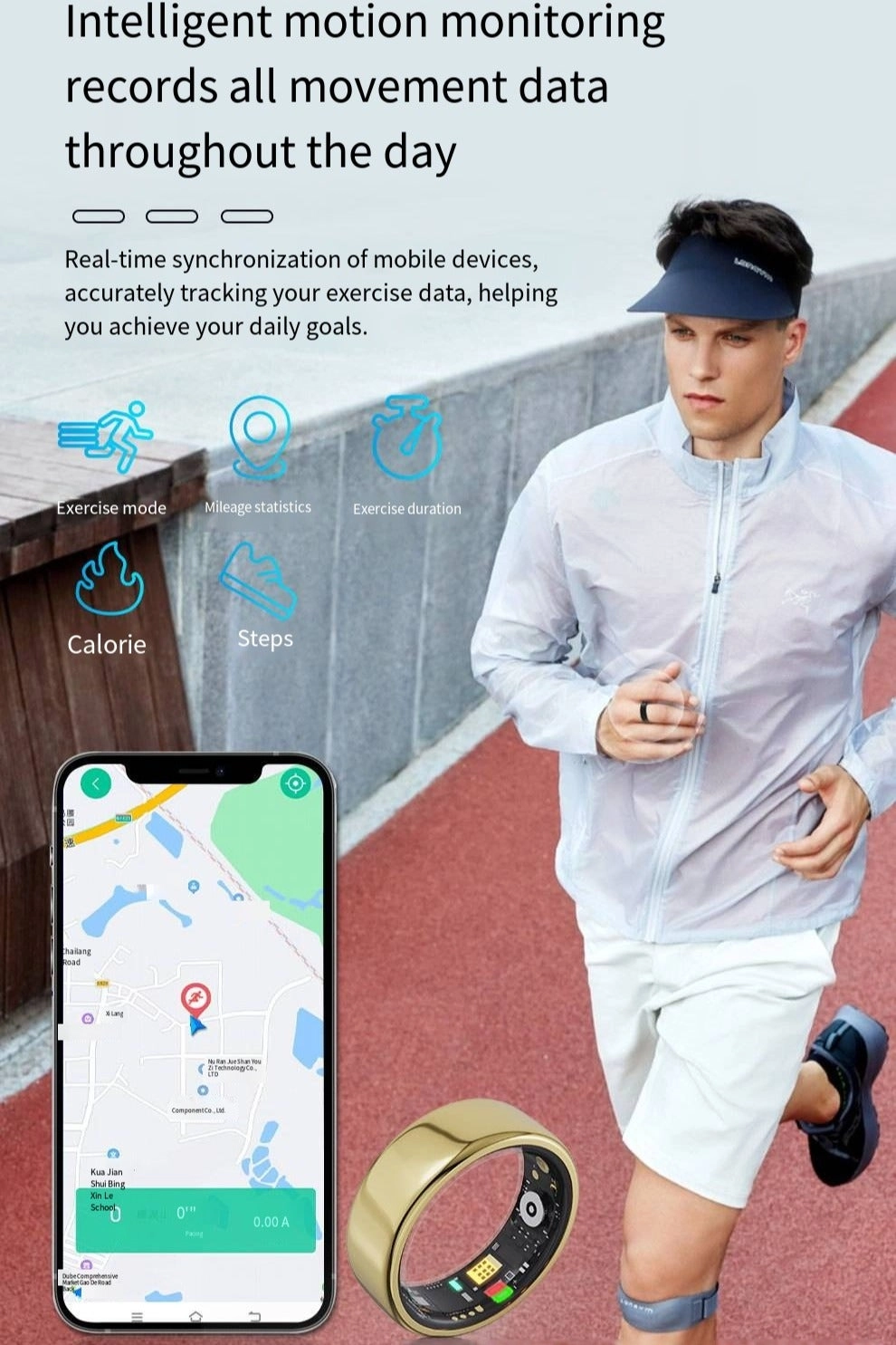 Smart Health Ring - Gold 24-hour Health Monitoring