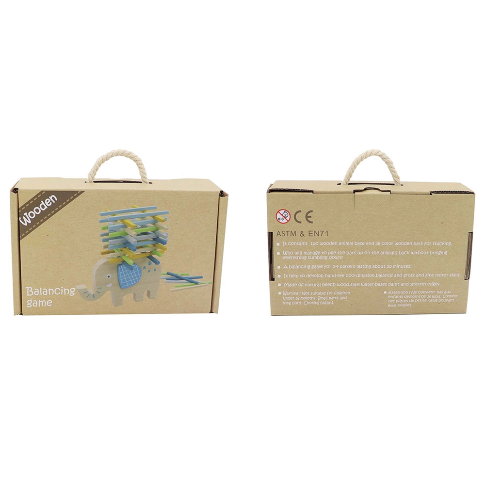 Wooden Balancing Game - Suitable for 3 years and above 36 bars and a wooden animal.