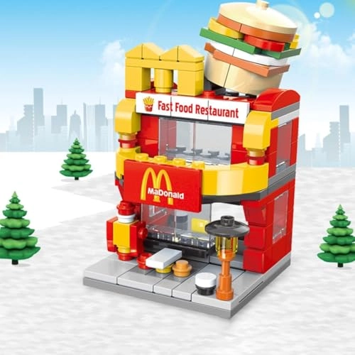 Mini City Shop Street View Building Blocks - 167pcs Fast Food Restaurant