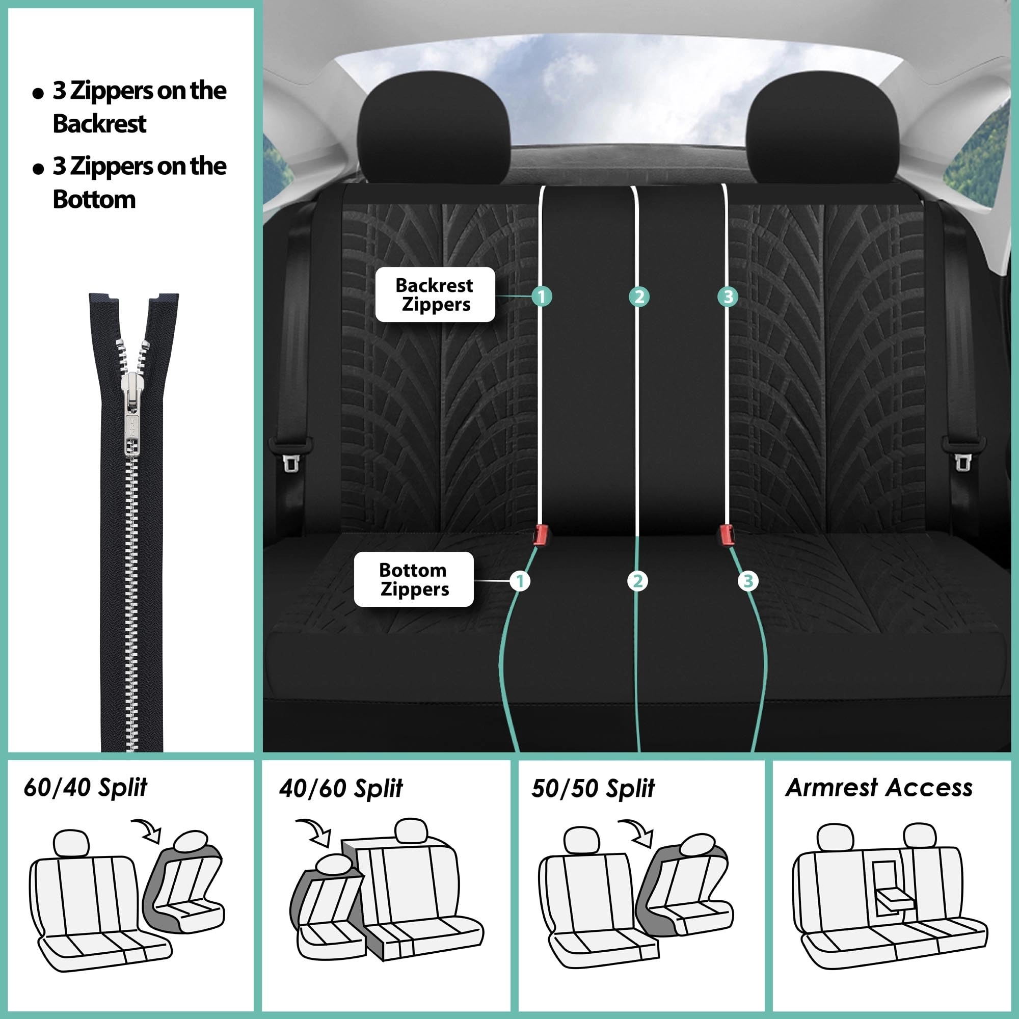 Rear Set Travel Master - Universal Fit Split Bench