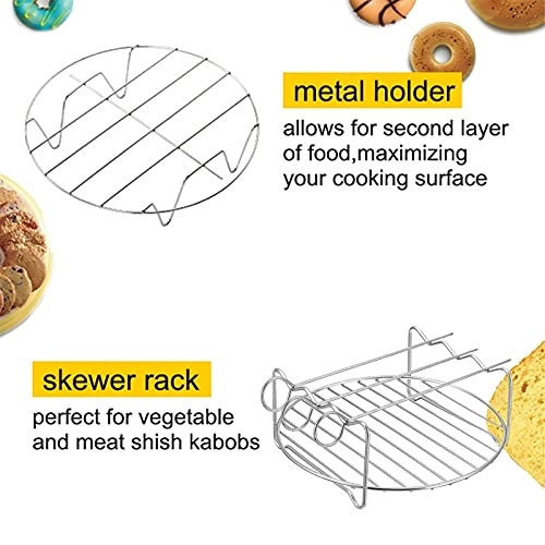 Cake Barrel + Pizza Pan + Silicone Mat + Metal Holder + Skewer Rack + Bread Shell + Food Tong + Silicone Mini Mitt Glove + Perforated Parchement Paper - Silicone Stainless Steel Carbon Steel 9 Pcs