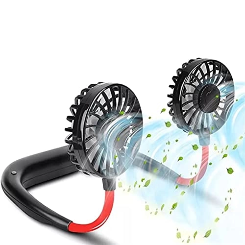 Hanging neck fan - rechargeable portable White