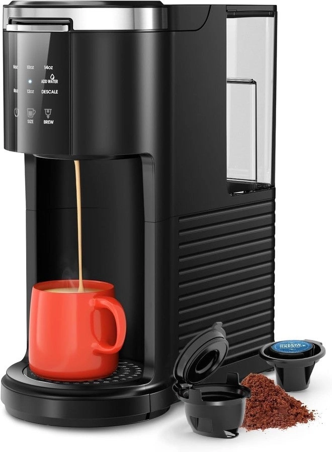 Kismile Single Serve - 2-in-1 K-Cup & Ground Self-Cleaning