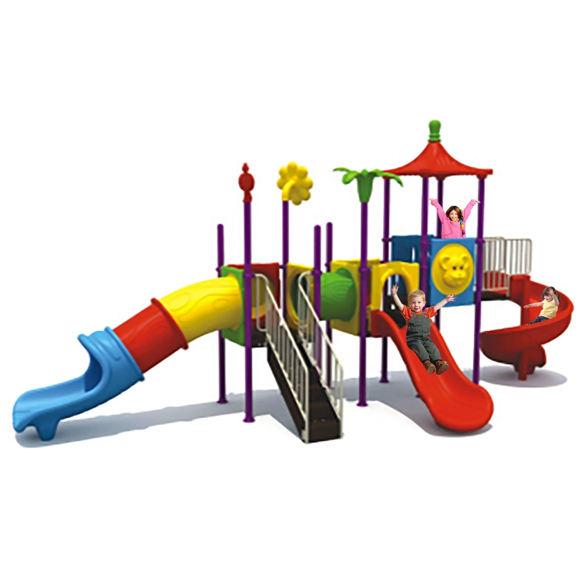 Kids Playground Climbers Swings N Slide - 3+ Multi Colour