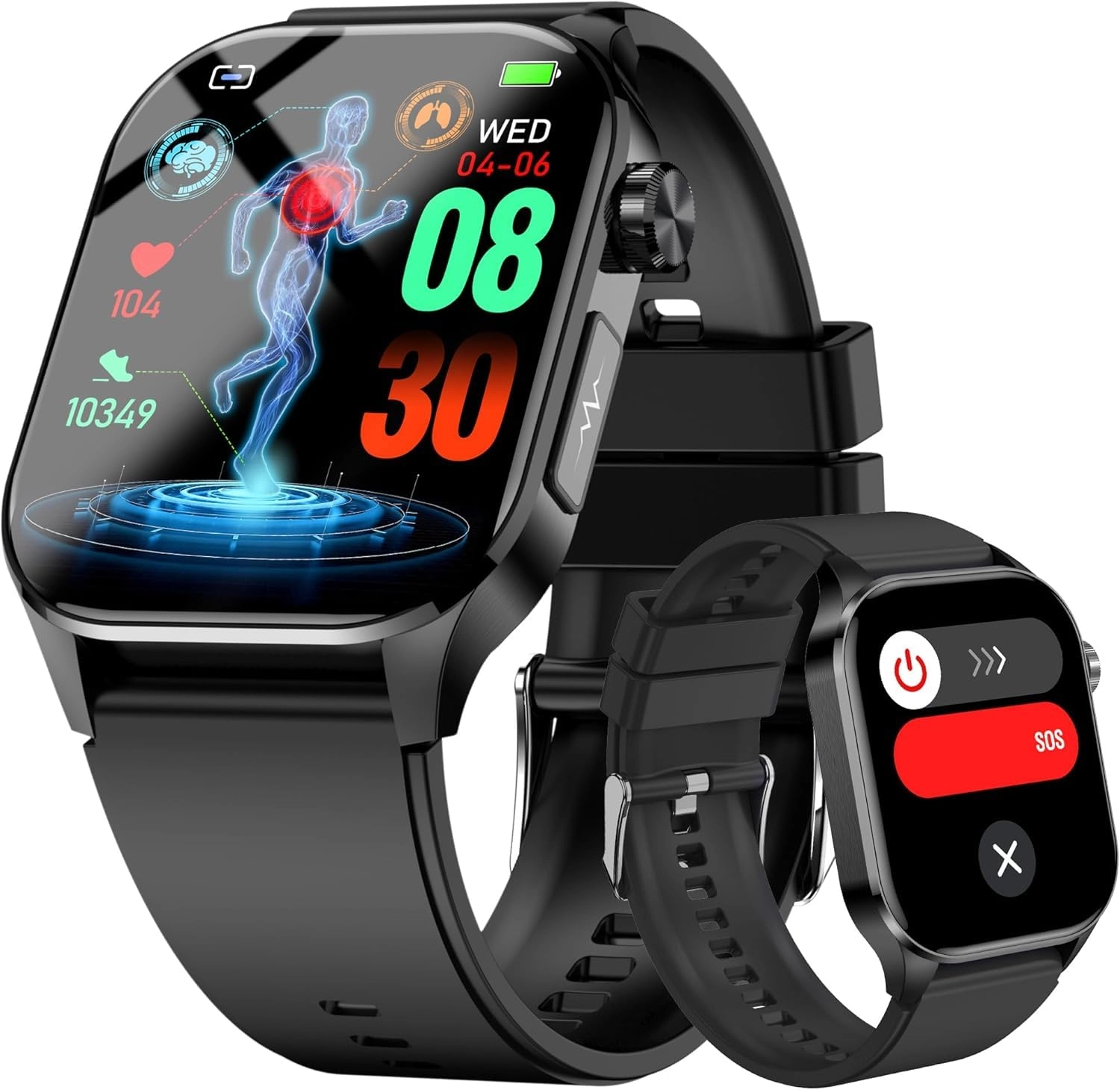 kelaer Advanced Health Smartwatch - Real-Time Monitoring Always-On Display