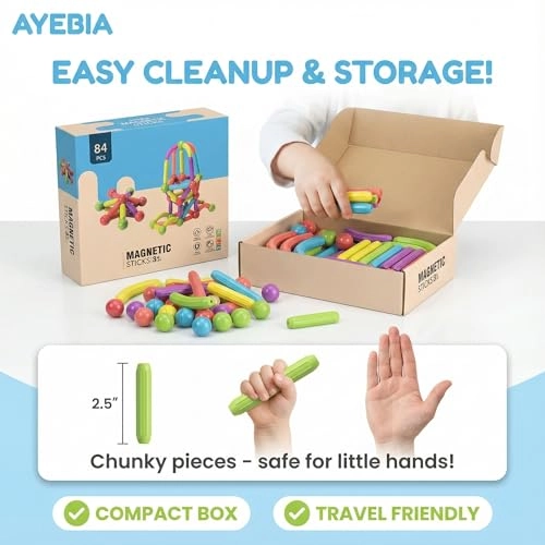 Magnetic Building Sticks - STEM Educational Montessori