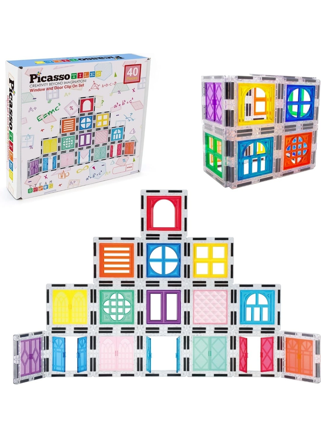 Magnetic Tiles Clip-On Window and Door - 40pcs