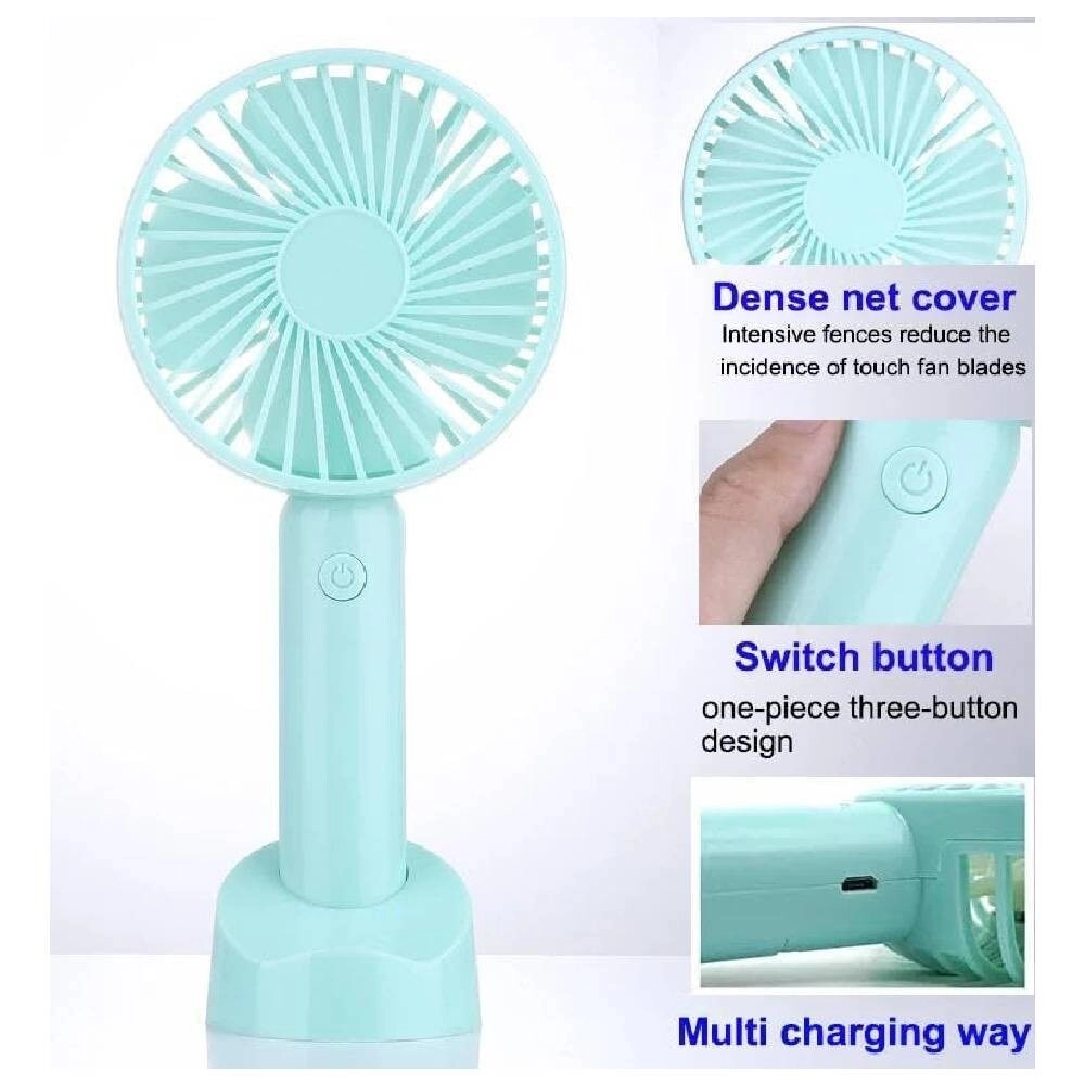Handheld Fan - 3 Speeds USB Rechargeable