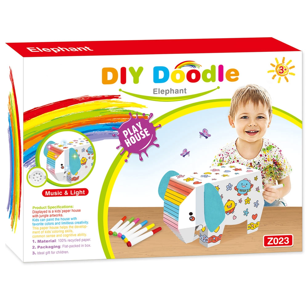Doodle Coloring Elephant - 3+ years