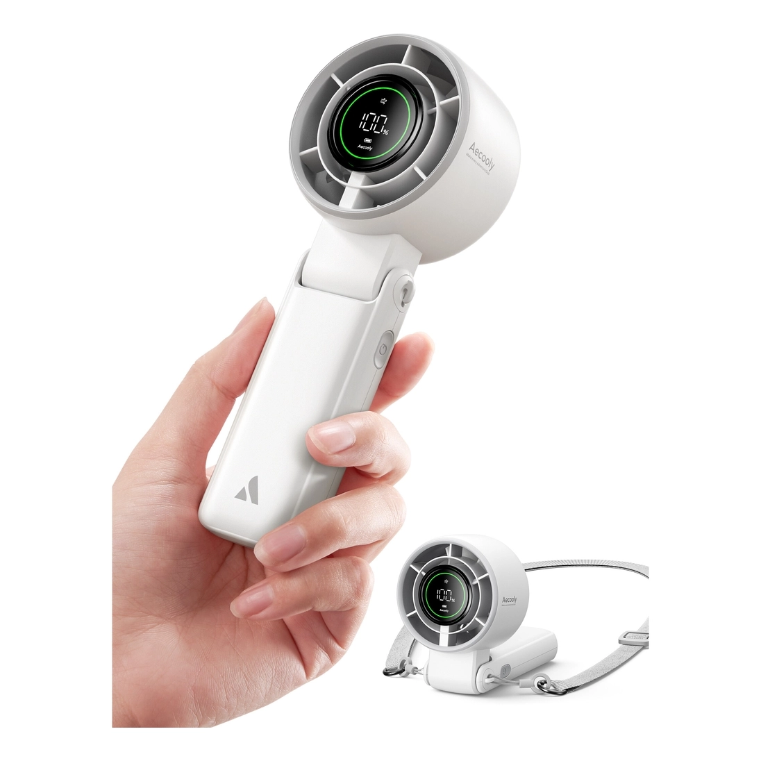 AECOOLY Portable Halo Fan - 3-in-1 22H Battery White