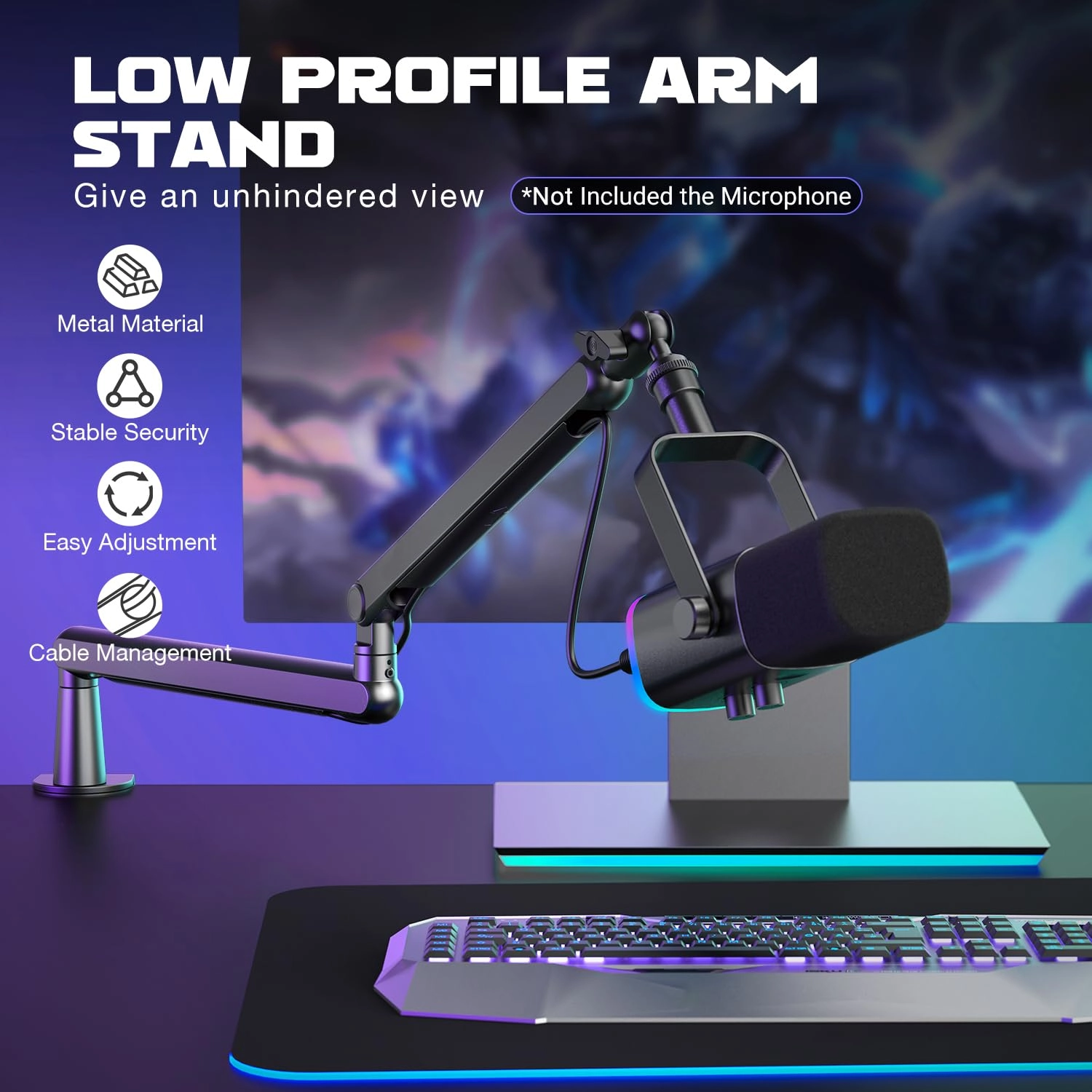 BM88 - Low Profile Adjustable Boom Arm