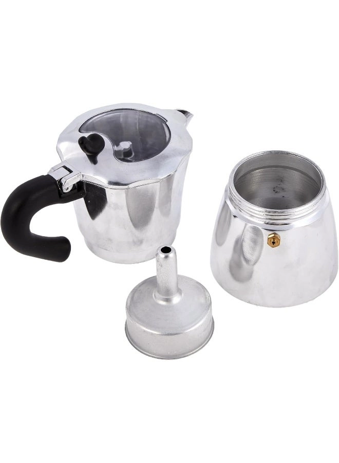 World Of Flavours Italian Espresso Coffee Maker - 300ml 5 Cup Clear Lid
