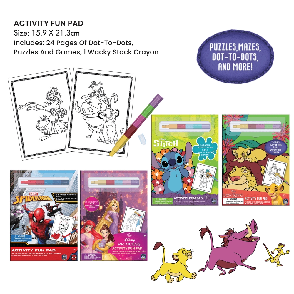 Princess Activity Fun Pad - 5-in-1 Stackable Crayon