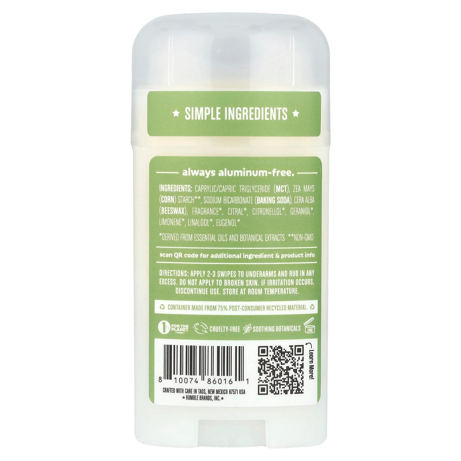 Aluminum-Free Deodorant - Lemongrass & Sage 70 g