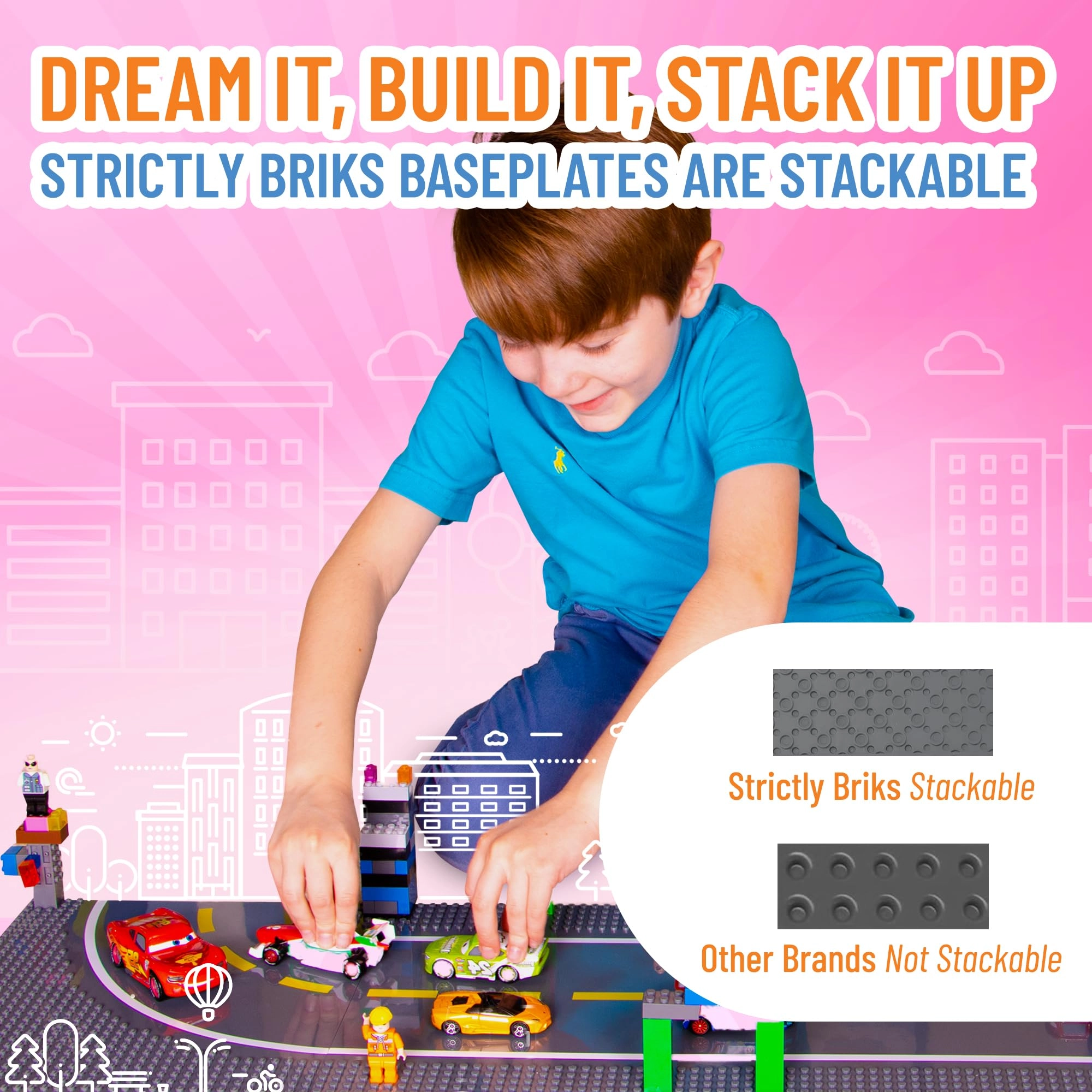 Road Building Brick - 4 pcs