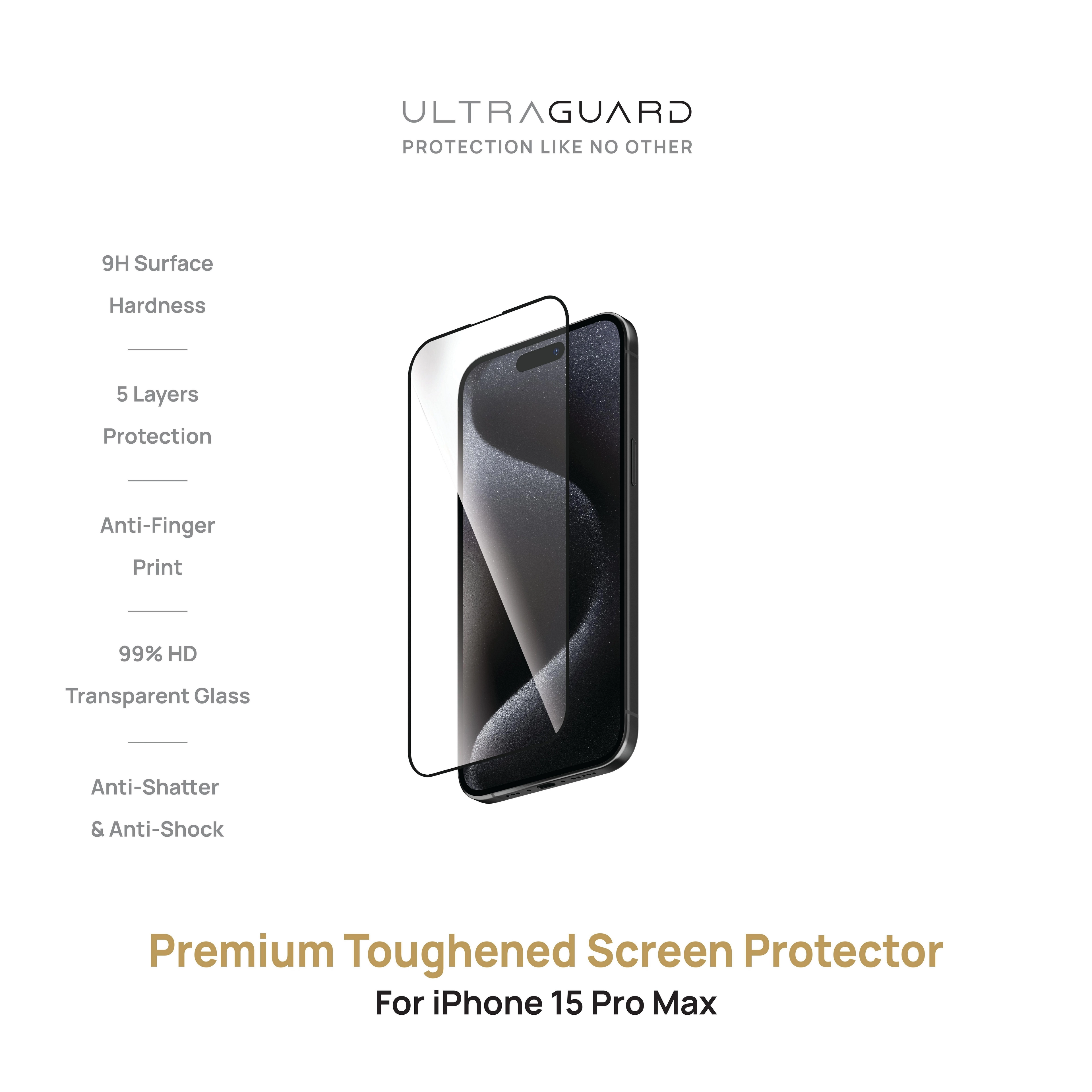 ULTRAGUARD Premium Toughened Screen Protector for Iphone 15 Pro Max