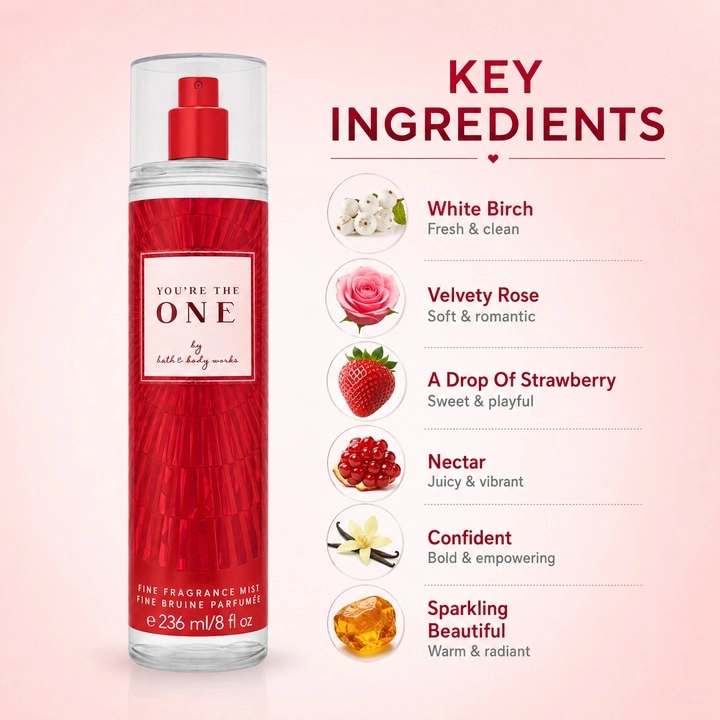 You're The One Fine Fragrance Mist - 236 mL white birch velvety rose strawberry nectar