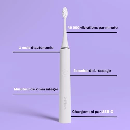 Sonic Electric Toothbrush - Rechargeable 1 Month Battery 5 Brushing Modes