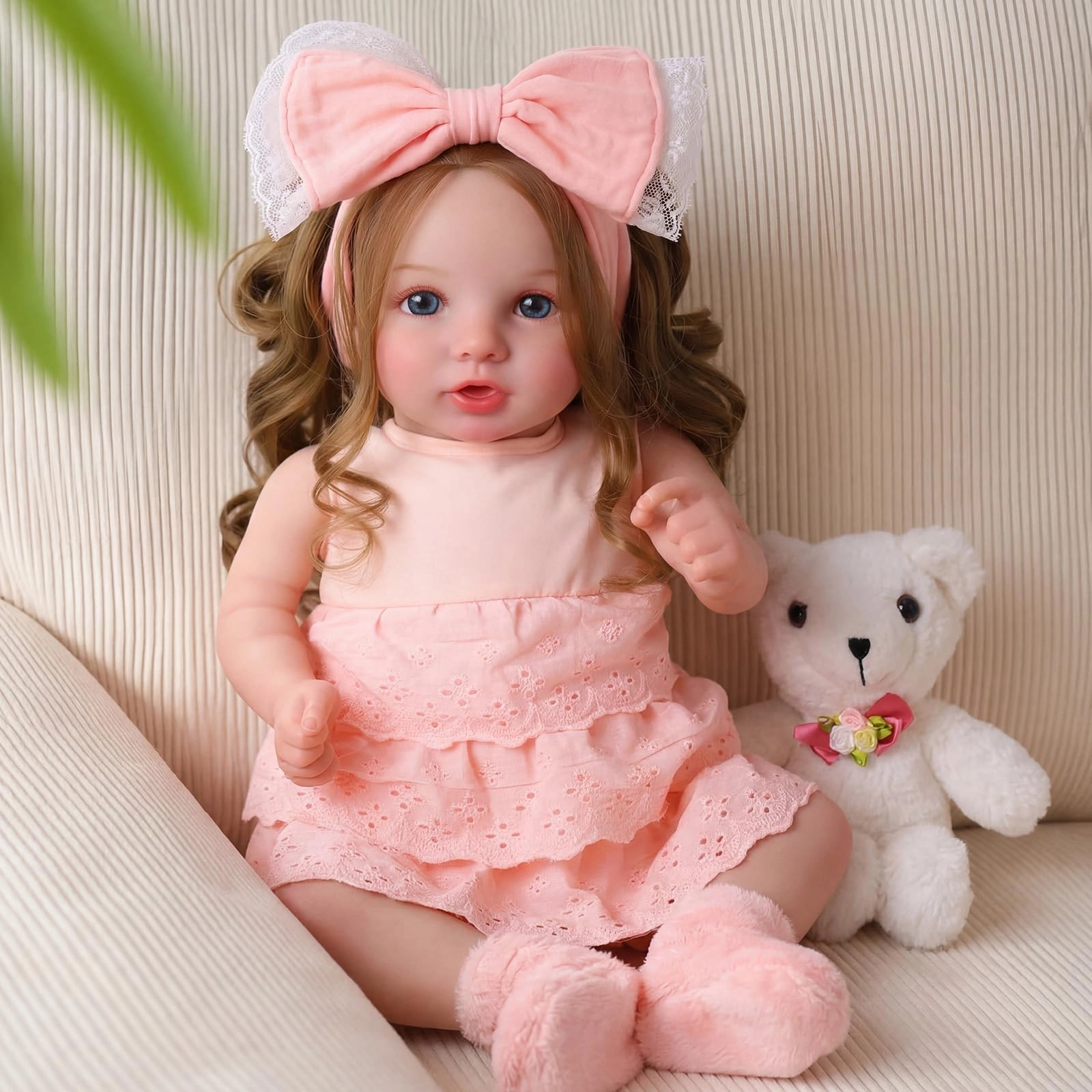 BABESIDE Dara Reborn Baby Doll - 20 Inch Vinyl Brown Hair Ages 3+