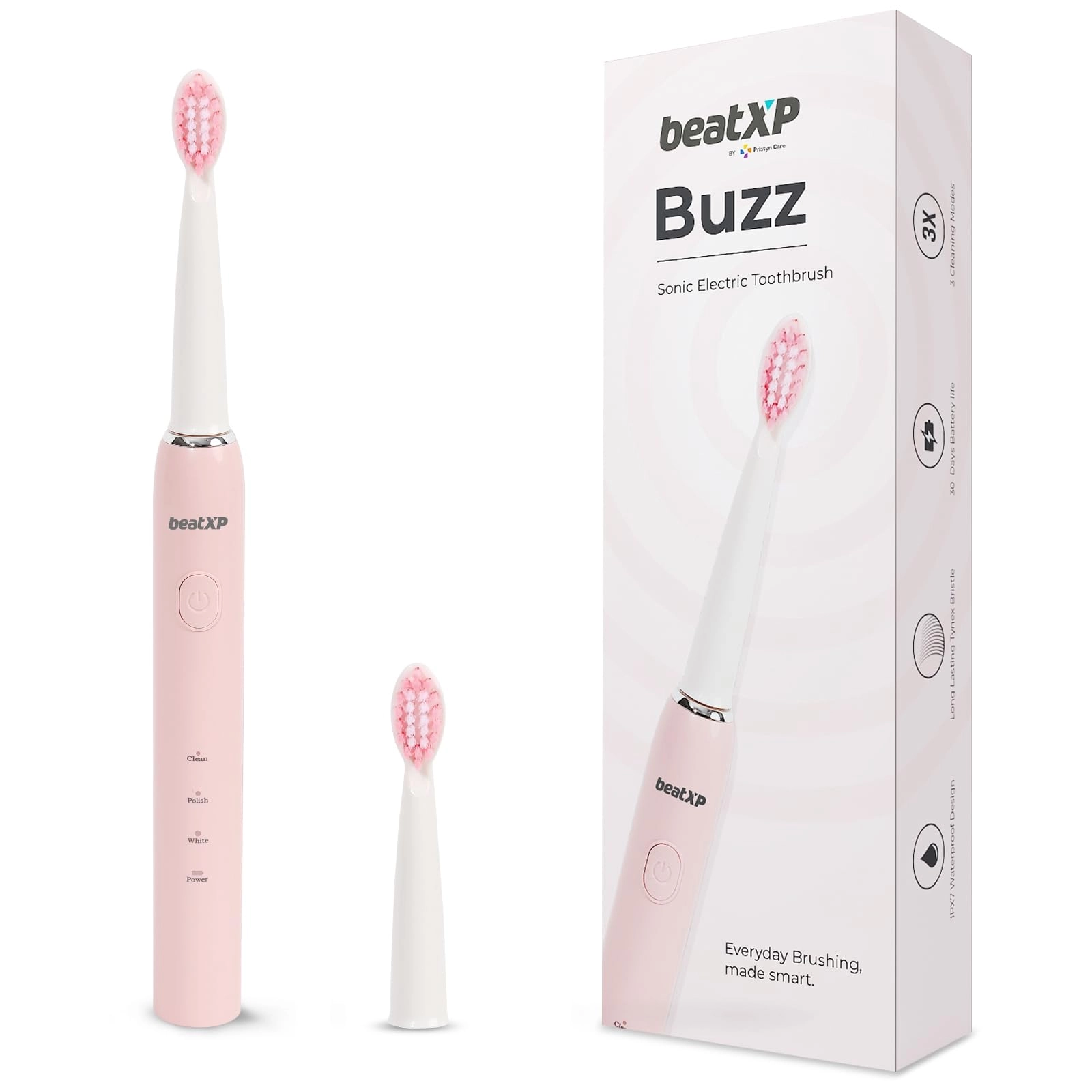 beatXP Buzz - 19000 strokes/min 3 Cleaning Modes 2 Brush Heads