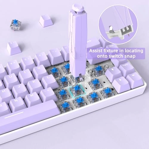 2-in-1 Keycap Switch Puller - 304 Stainless Steel Blue