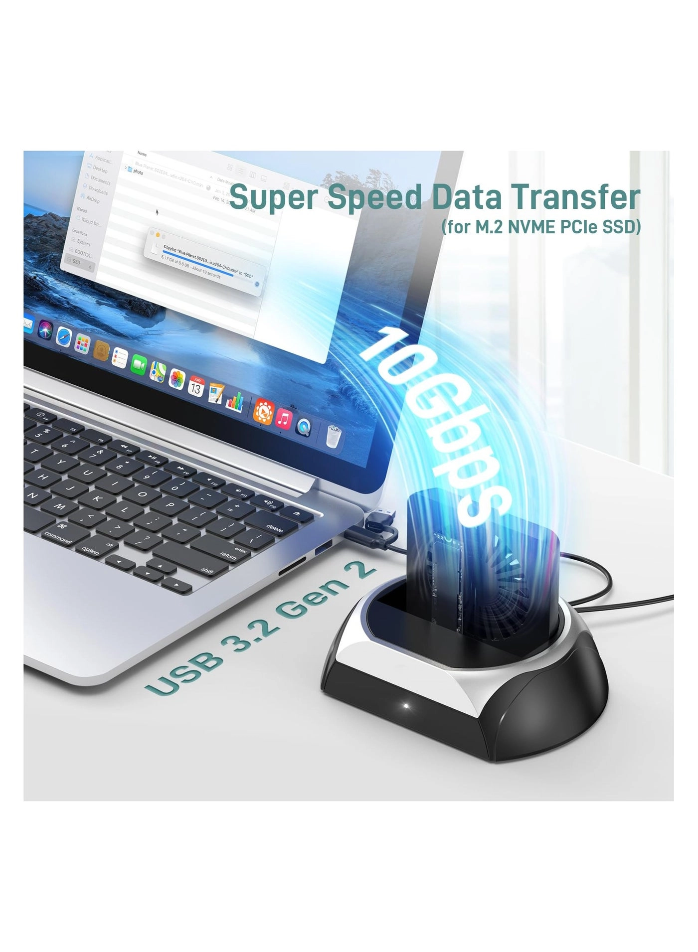 M.2 NVME SSD Docking Station - Cooling Fan 2.5" & 3.5" SATA Support