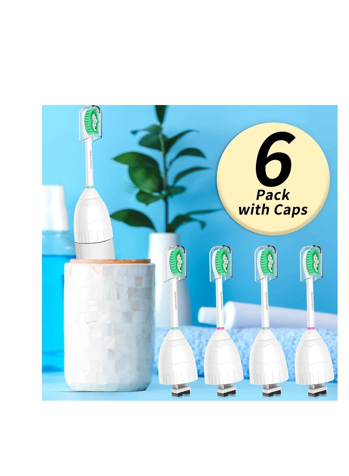 Replacement Toothbrush Heads - Philips Sonicare E-Series Essence Screw-on 6 Pack