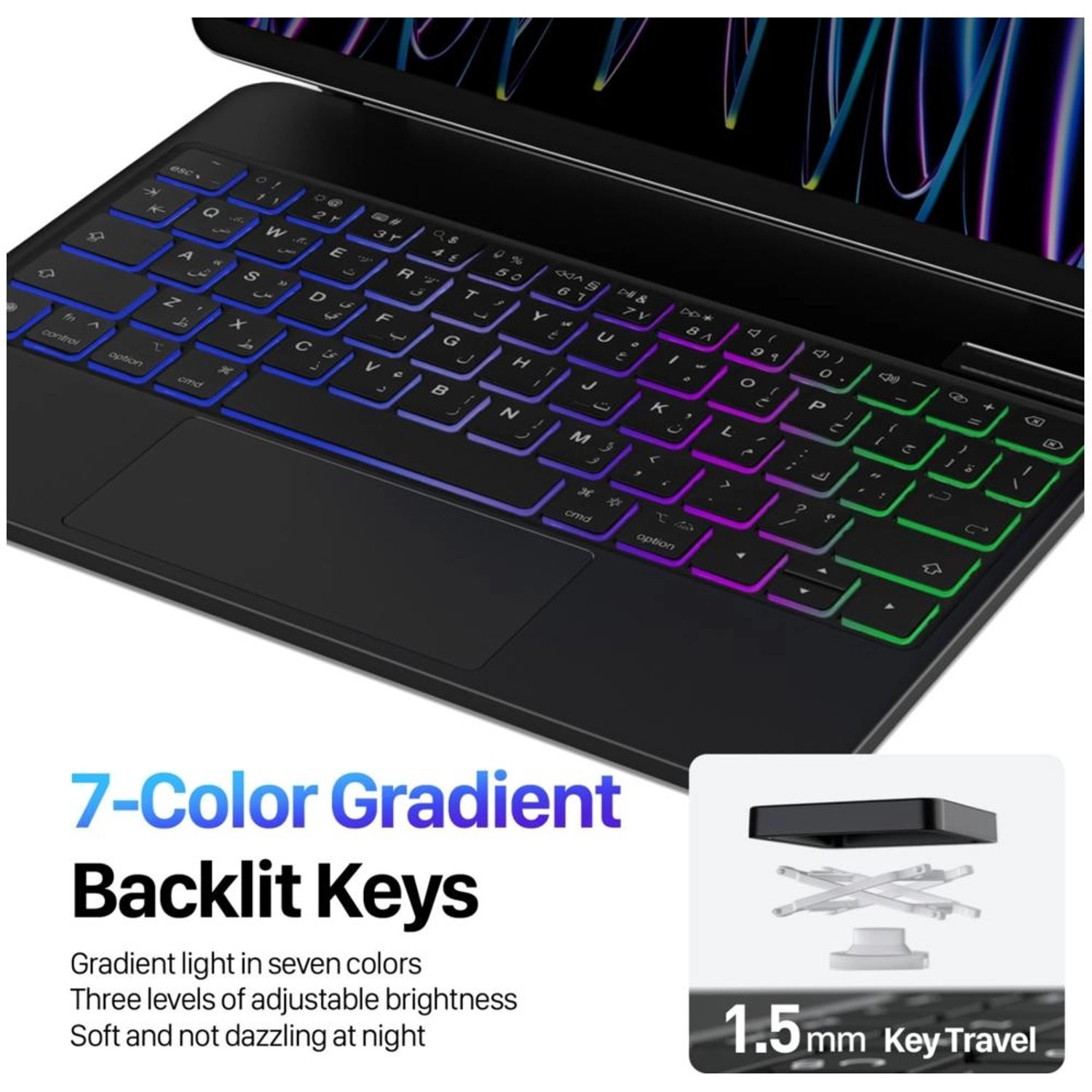 Keyboard Folio Case with Multi-Touch Trackpad and Stylus Slot for iPad Air (6th generation) 11-inch, iPad Pro 11-inch, iPad Air (4th/5th generation) 10.9-inch