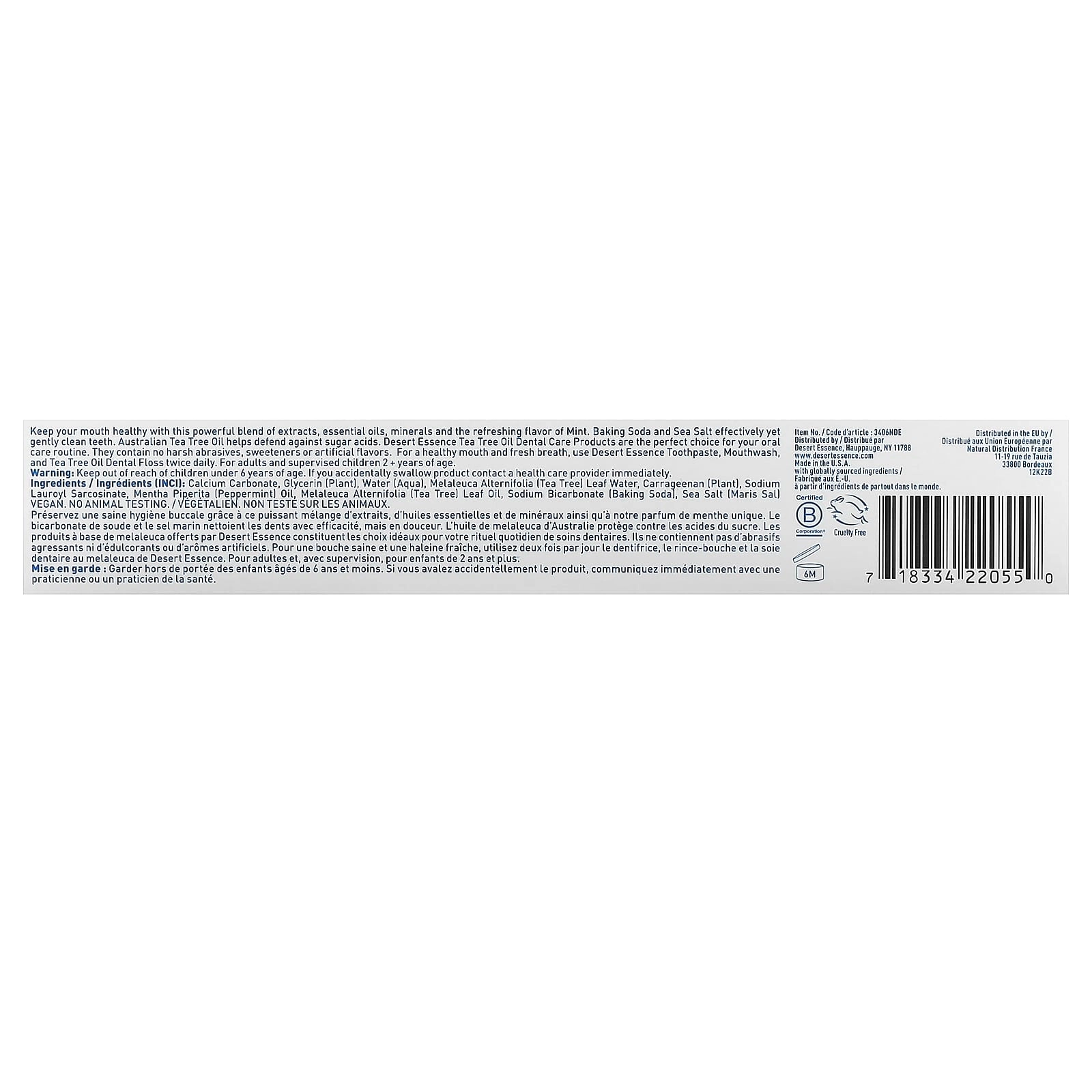 Tea Tree Oil Mint Toothpaste 176 g