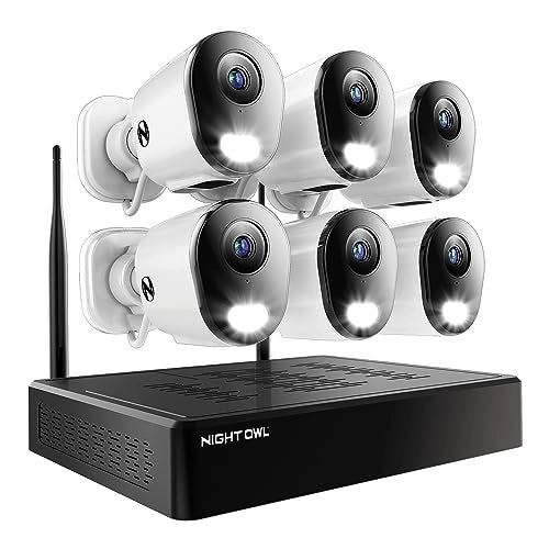 NIGHT OWL Bluetooth Video Home Security Camera System - 6 Cameras 10 Channel 2K HD