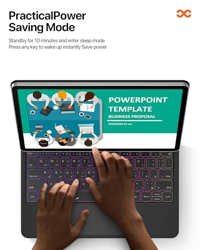 Keyboard Case with Multi-Touch Trackpad for Samsung Tab S10 FE/S9/S9 FE/S8/S7