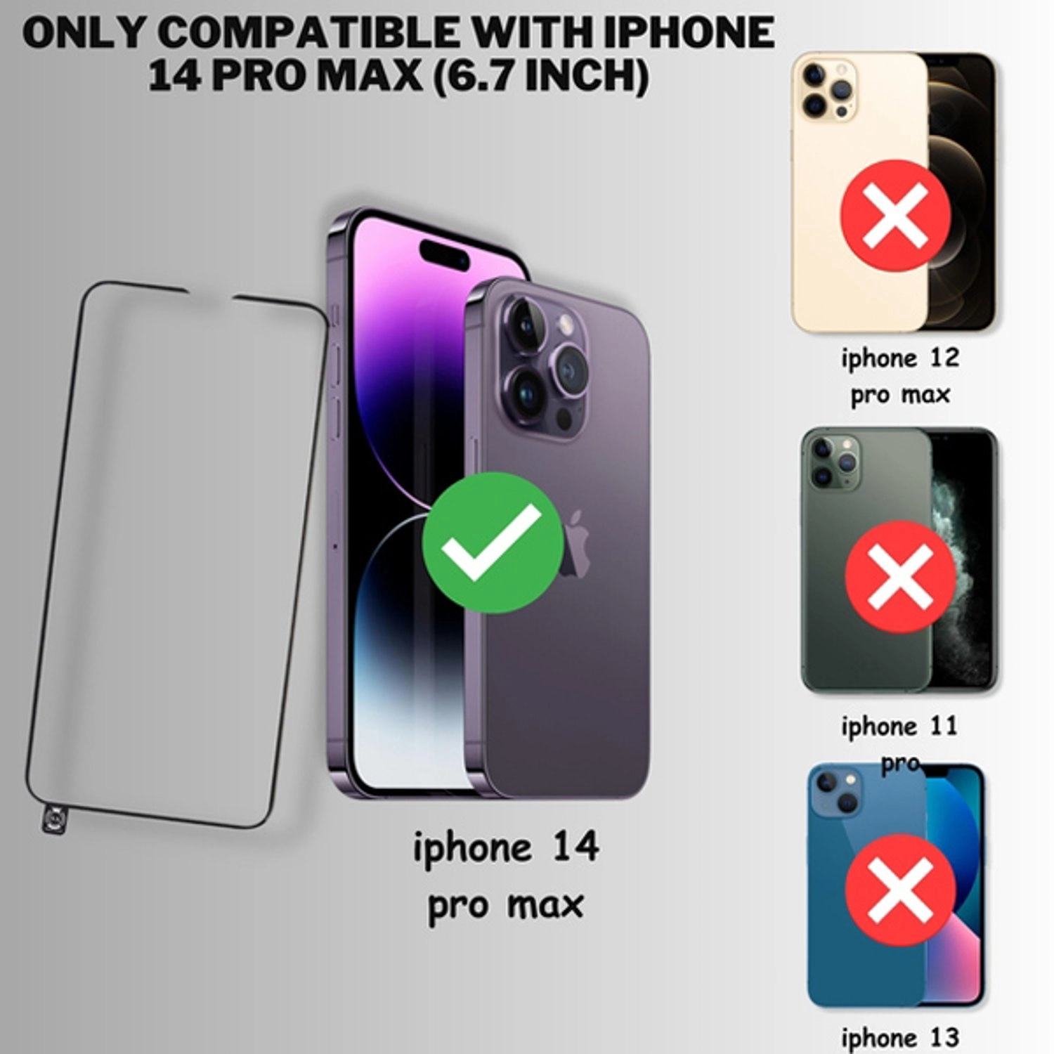 Clear Tempered Glass Screen Protector for iPhone 14 Pro Max