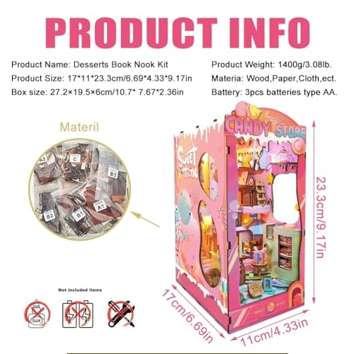 3D Wooden Dollhouse - Dessert Shop 1:36