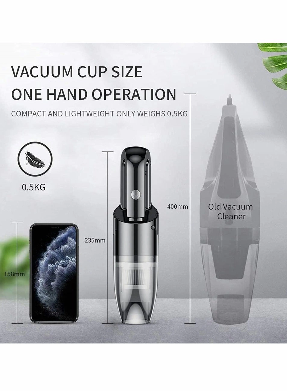 Mini Protable Car Vacuum - Cordless Handheld Rechargeable