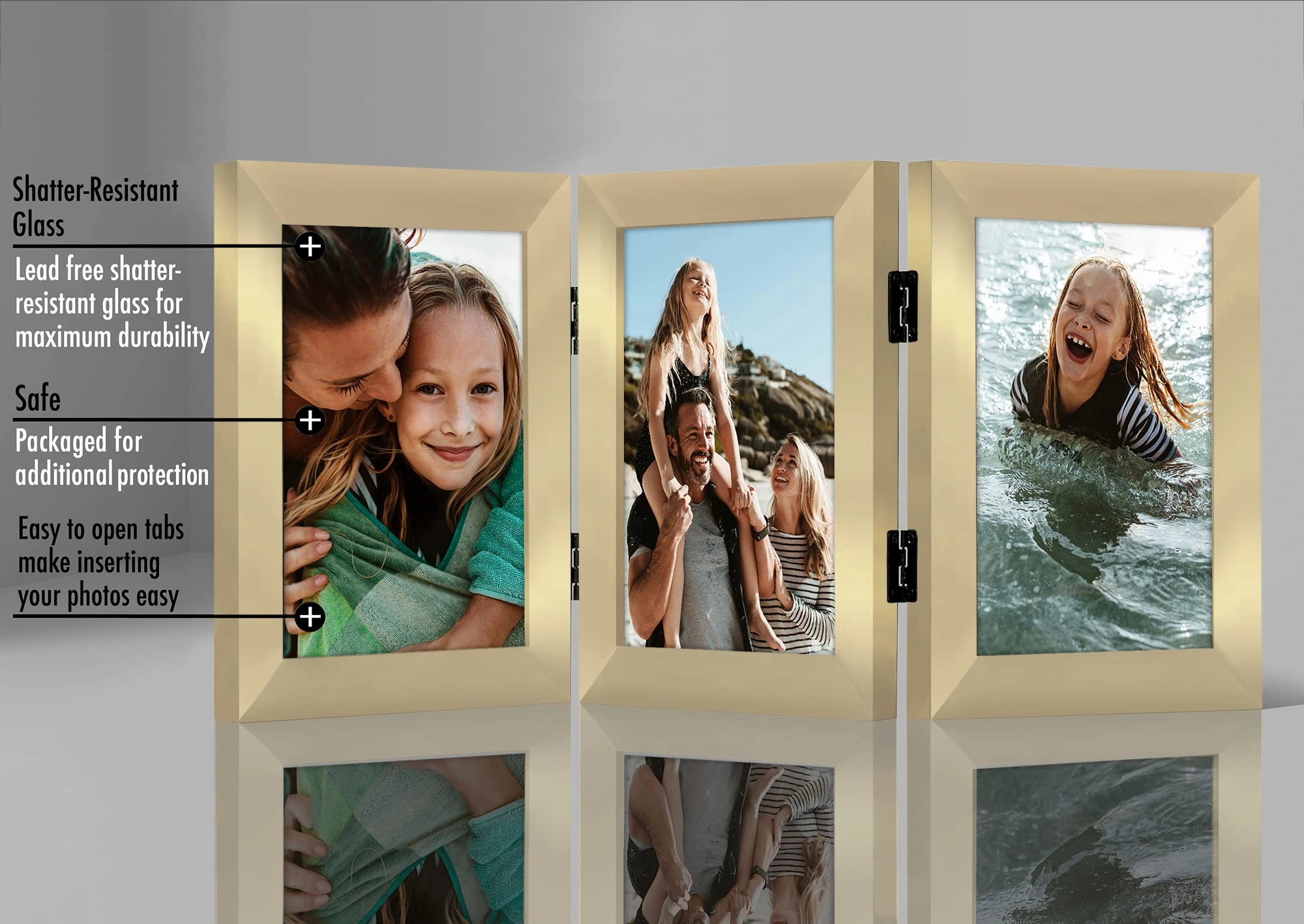 Hinged 3 Picture Frame - 5X7