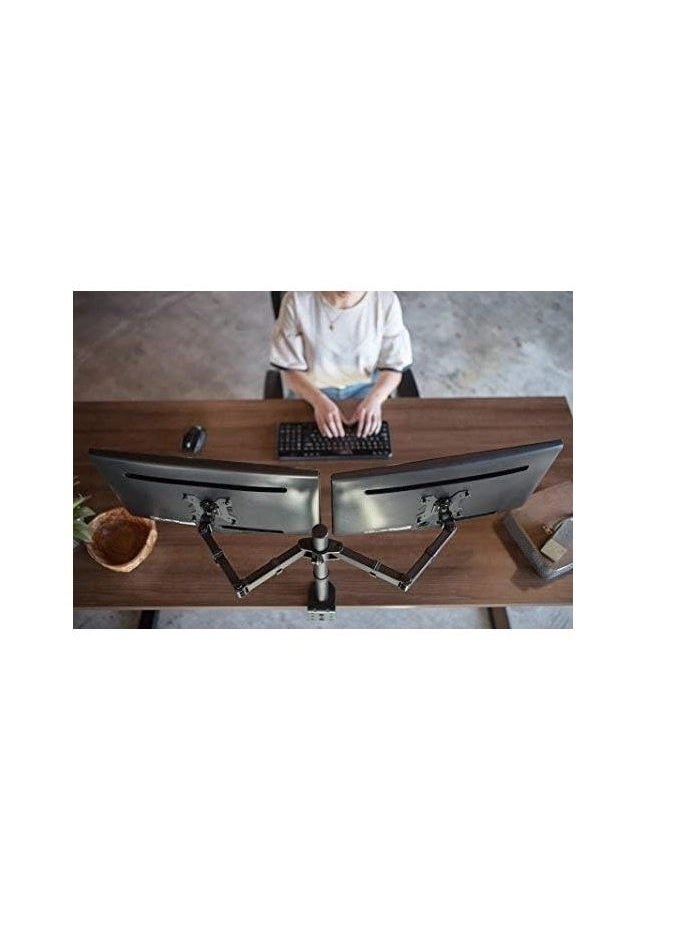 Double Arm Desk Stand - two 17 to 32 inch 75x75mm 100x100mm