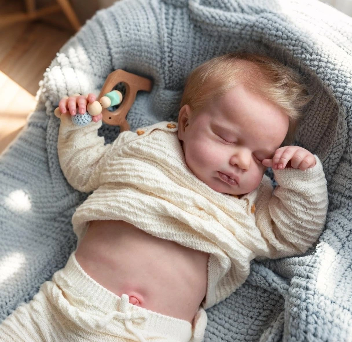 Nanjing keruita internet tech Co.,Ltd Reborn Baby Doll - 20 inch Silicone Vinyl Blonde Hair Ages 3+