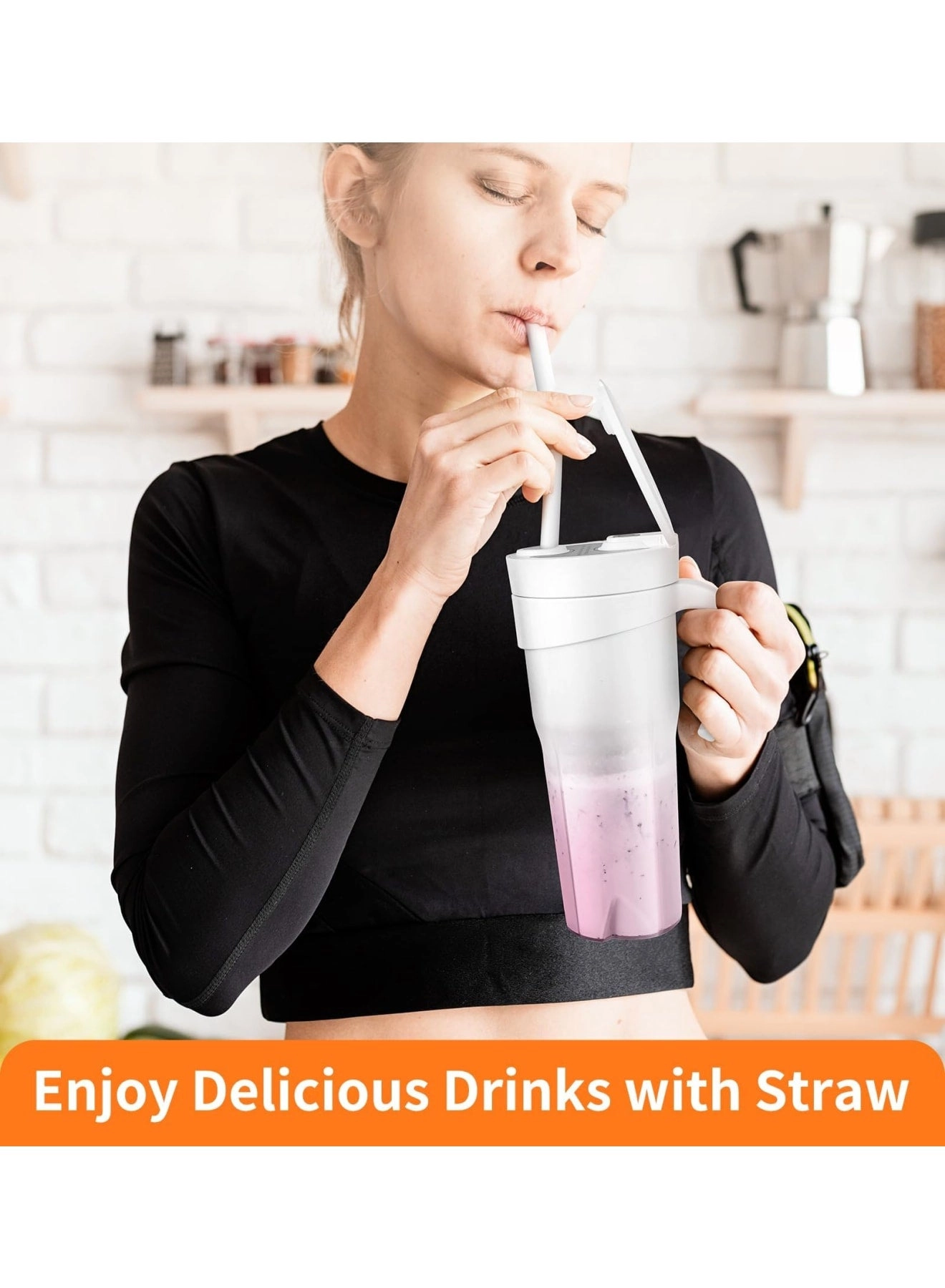 Portable Blender Smoothie Maker - Rechargeable Leakproof Lid Sip Spout