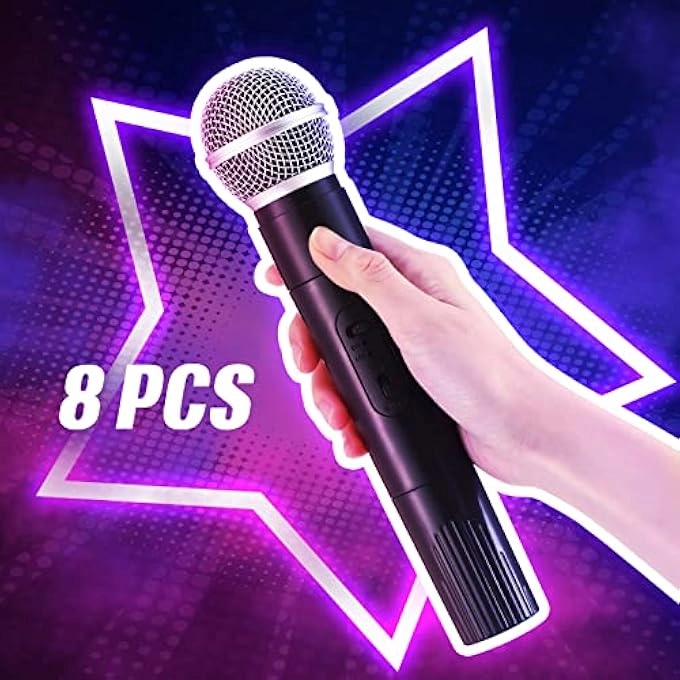 FAKE MICROPHONE PROP - 8 PACK PLASTIC