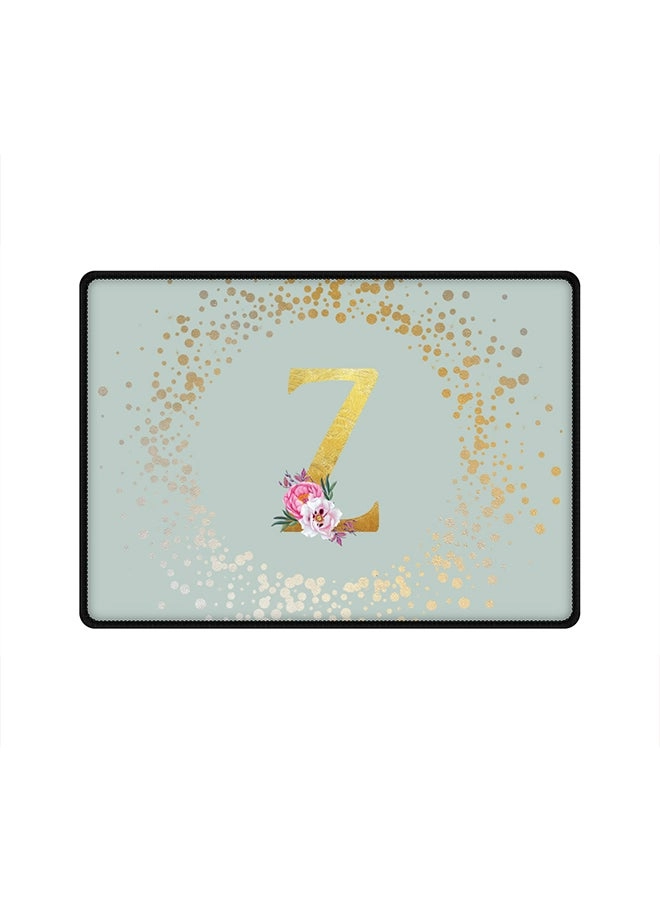 Stylizedd Custom Monogram Initial Letter Floral Pattern - Z Cloth Gaming Mouse Pad - 35x25 cm